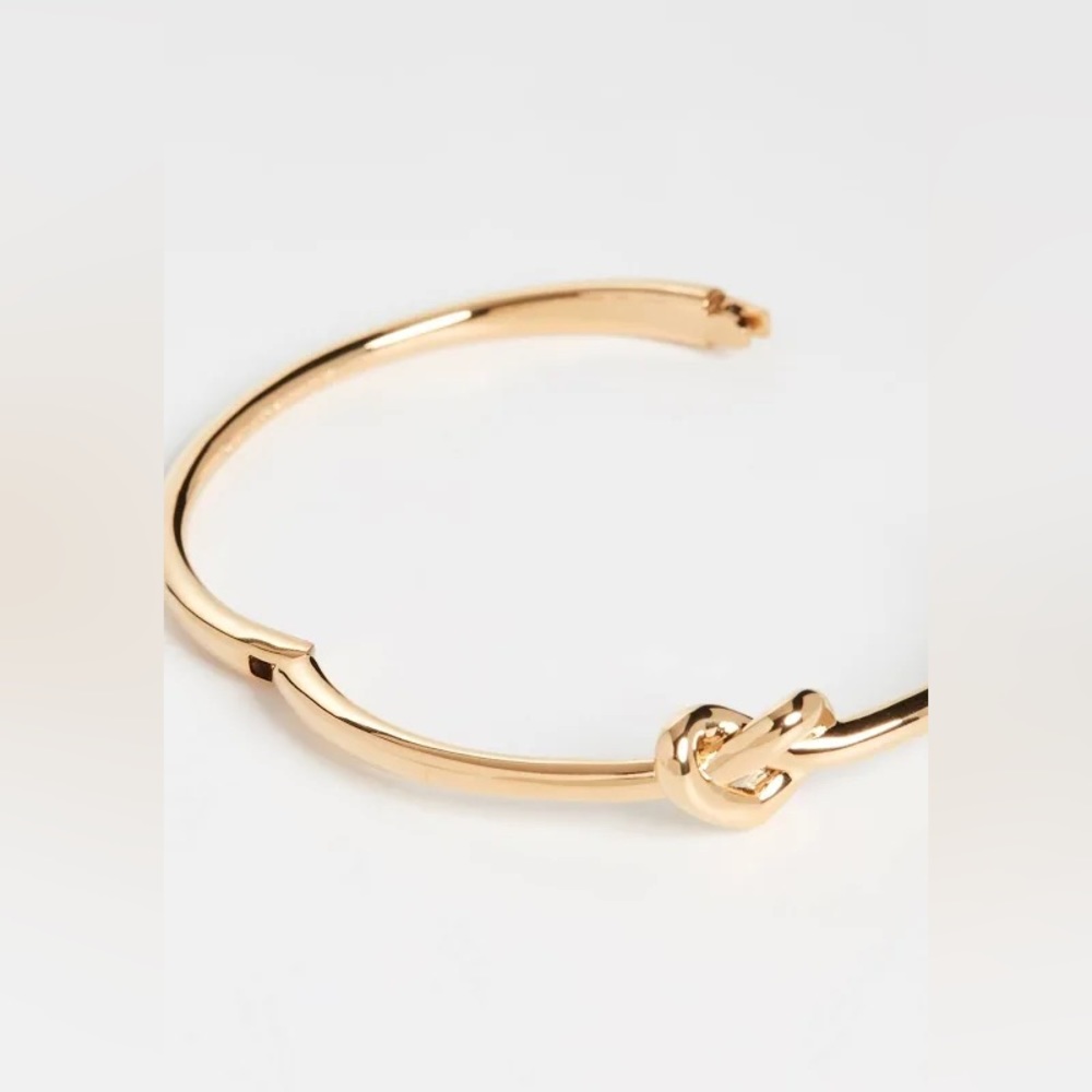 NWOT Kate Spade ♠️ New York Loves Me Knot Goldtone Bangle Bracelet - Picture 5 of 11